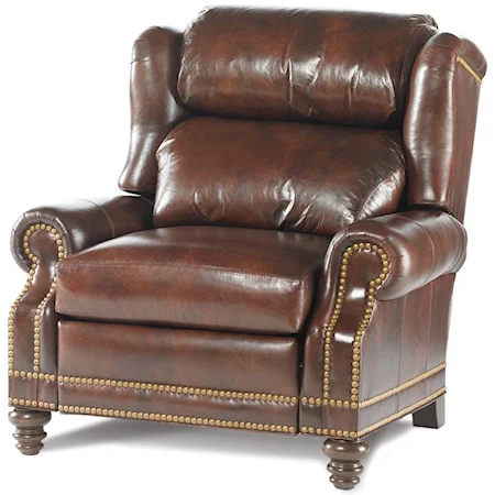 Bustle Back Wing Recliner with Nailhead Trim
